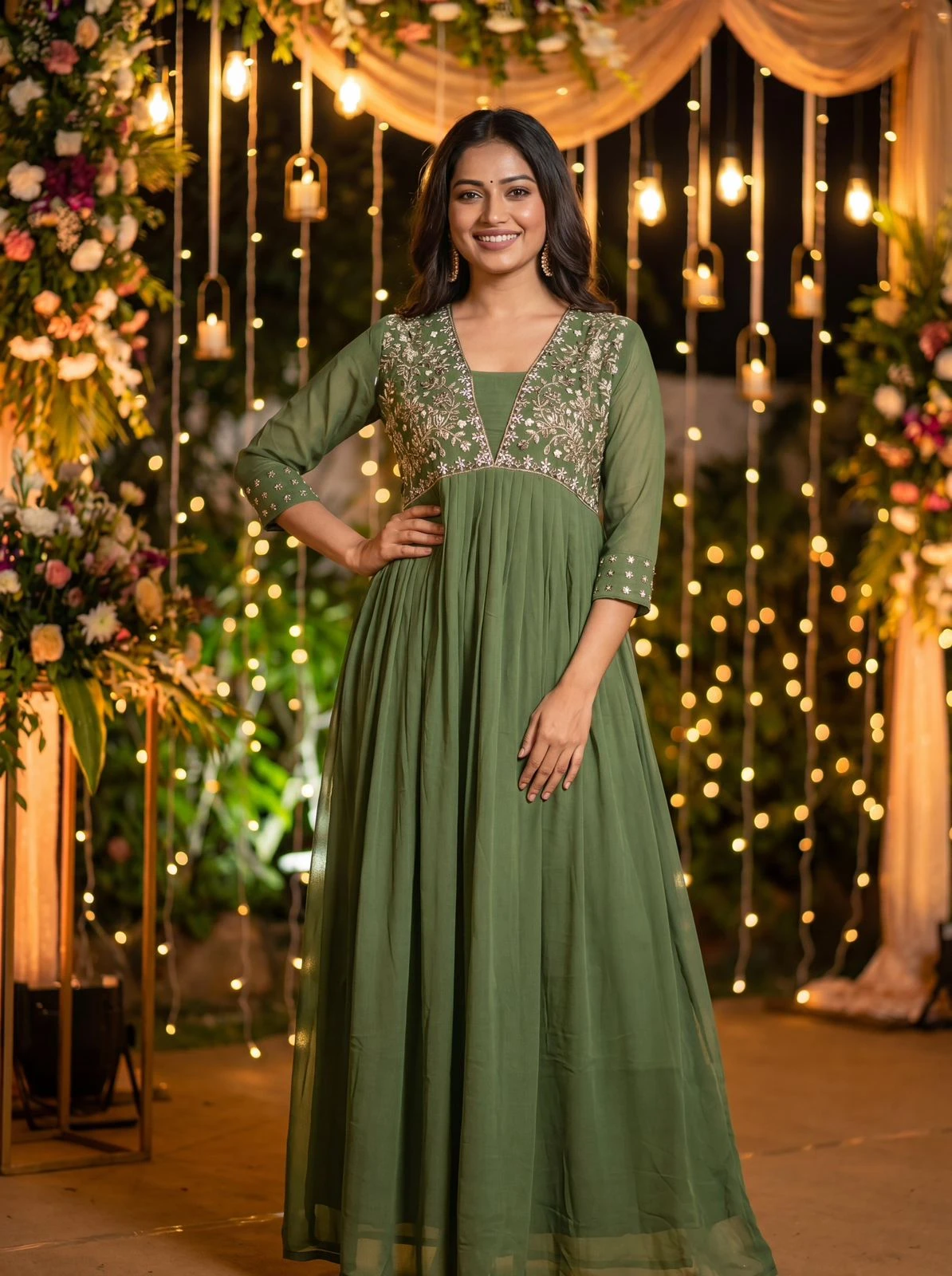 Amayra Ready To Wear Heavy Georgette Gown With Embroidery And Hand Work 4