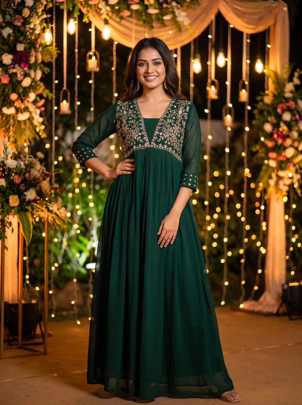 Amayra Ready To Wear Heavy Georgette Gown With Embroidery And Hand Work 5