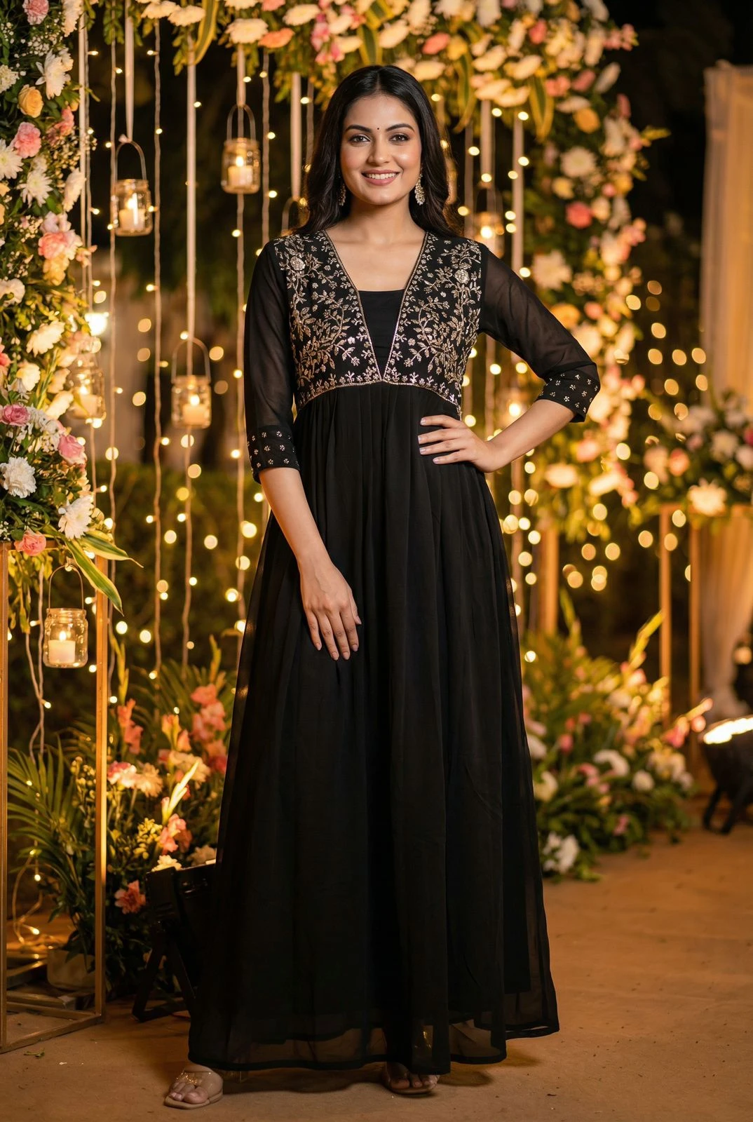 Amayra Ready To Wear Heavy Georgette Gown With Embroidery And Hand Work 7