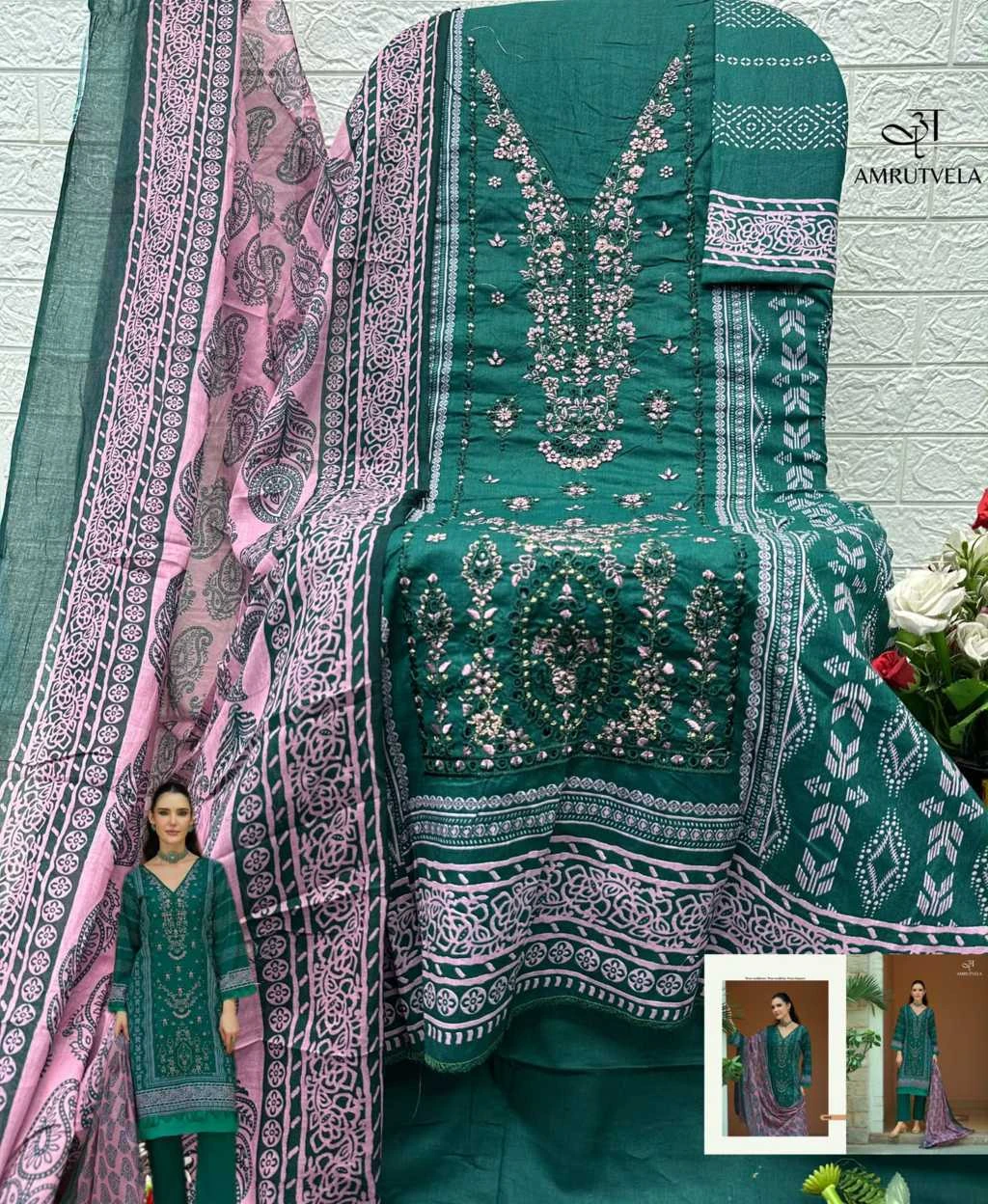 Amrutvela Abu Saeed Cotton Salwar Suit Catalog 6 Pcs 10