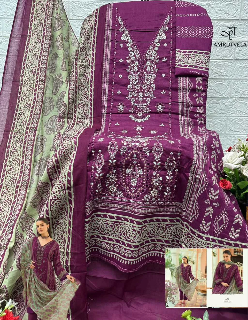 Amrutvela Abu Saeed Cotton Salwar Suit Catalog 6 Pcs 11