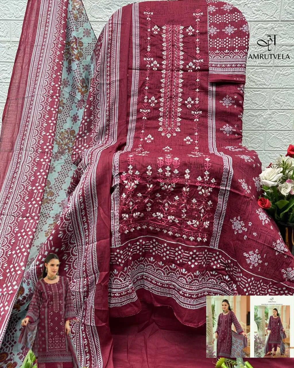Amrutvela Abu Saeed Cotton Salwar Suit Catalog 6 Pcs 12
