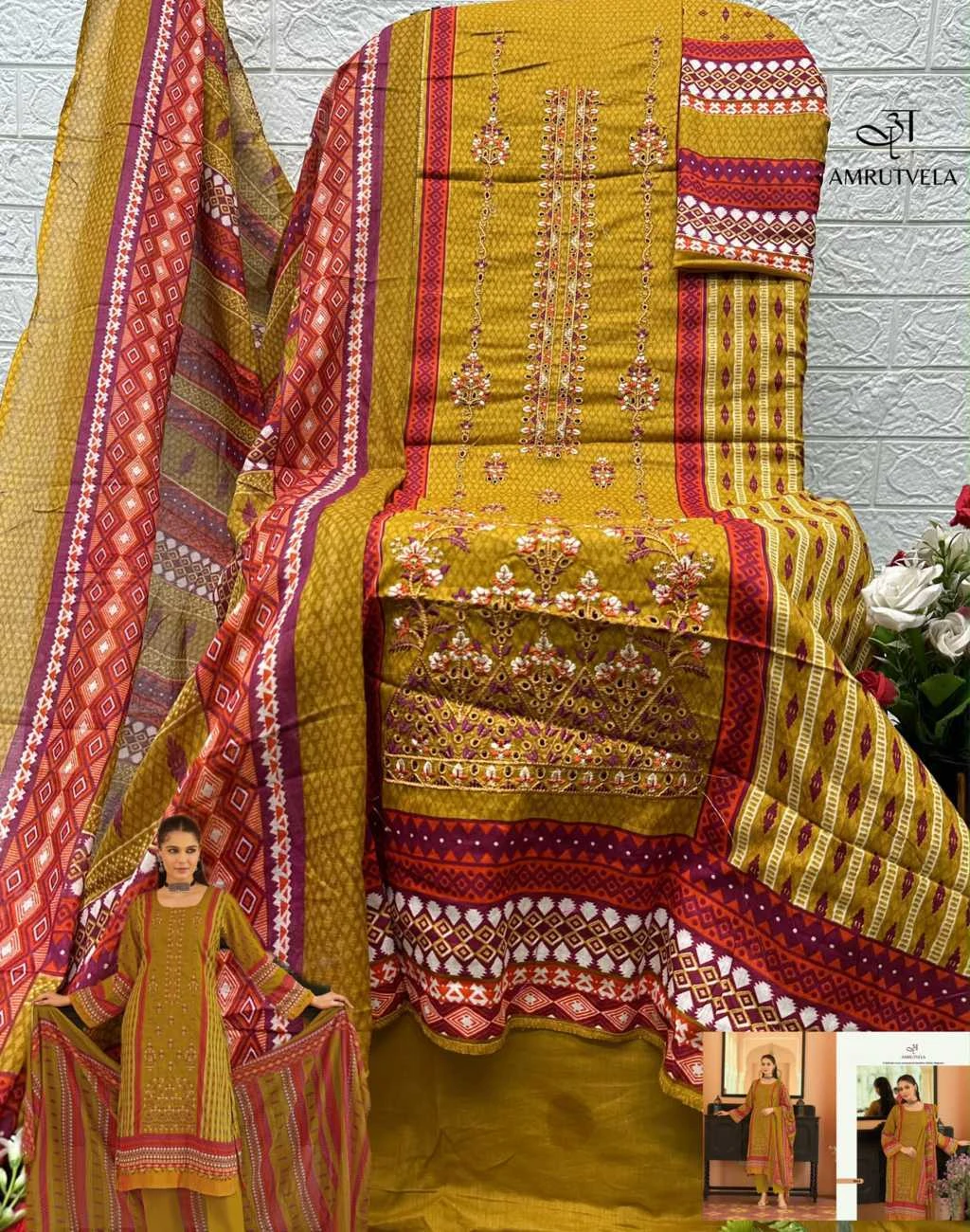 Amrutvela Abu Saeed Cotton Salwar Suit Catalog 6 Pcs 8