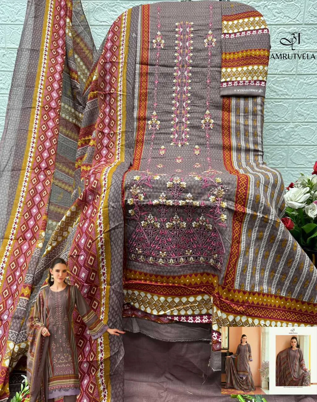 Amrutvela Abu Saeed Cotton Salwar Suit Catalog 6 Pcs 9