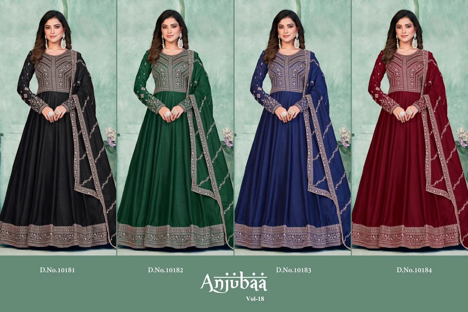 Anjubaa Vol-18 Art Silk Anarkali Wholesale Salwar Kameez Catalogue 8