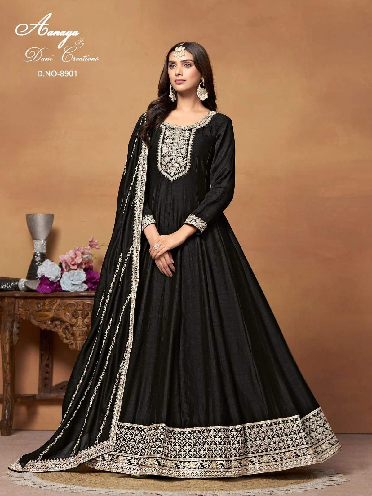 Art Silk Long Anrkali Suits Wholesale Collection 2