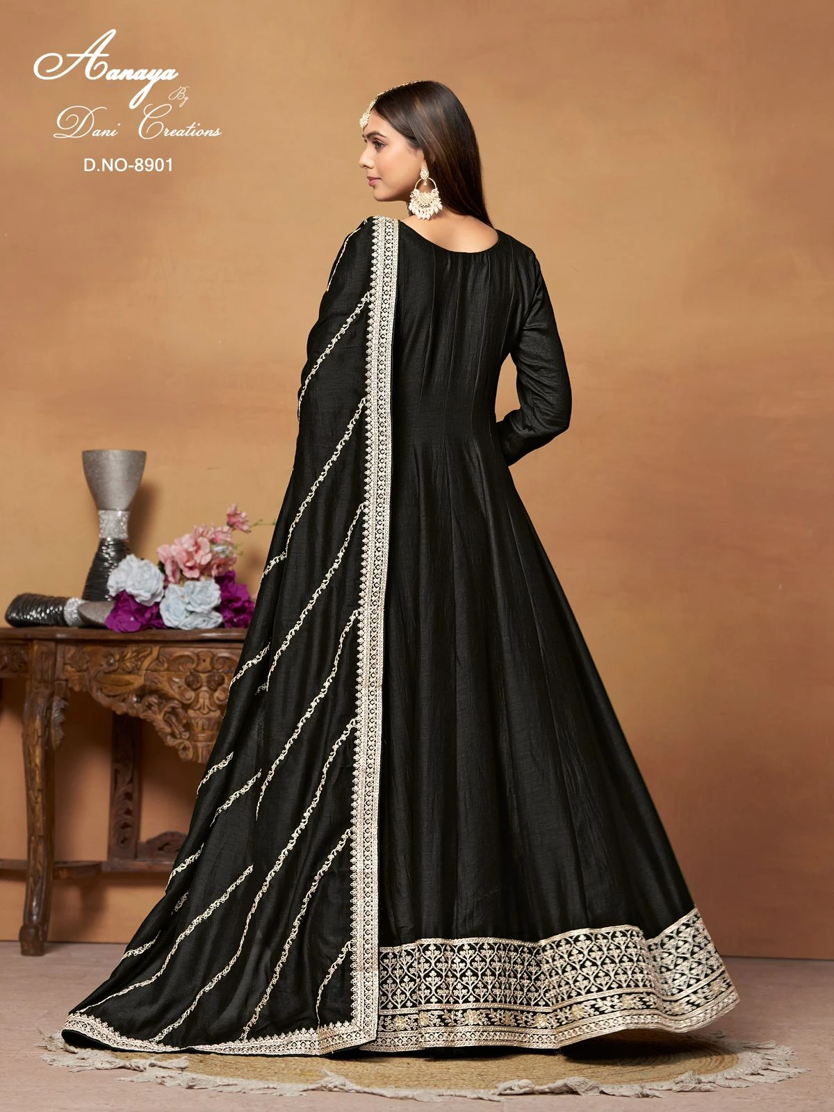 Art Silk Long Anrkali Suits Wholesale Collection 4