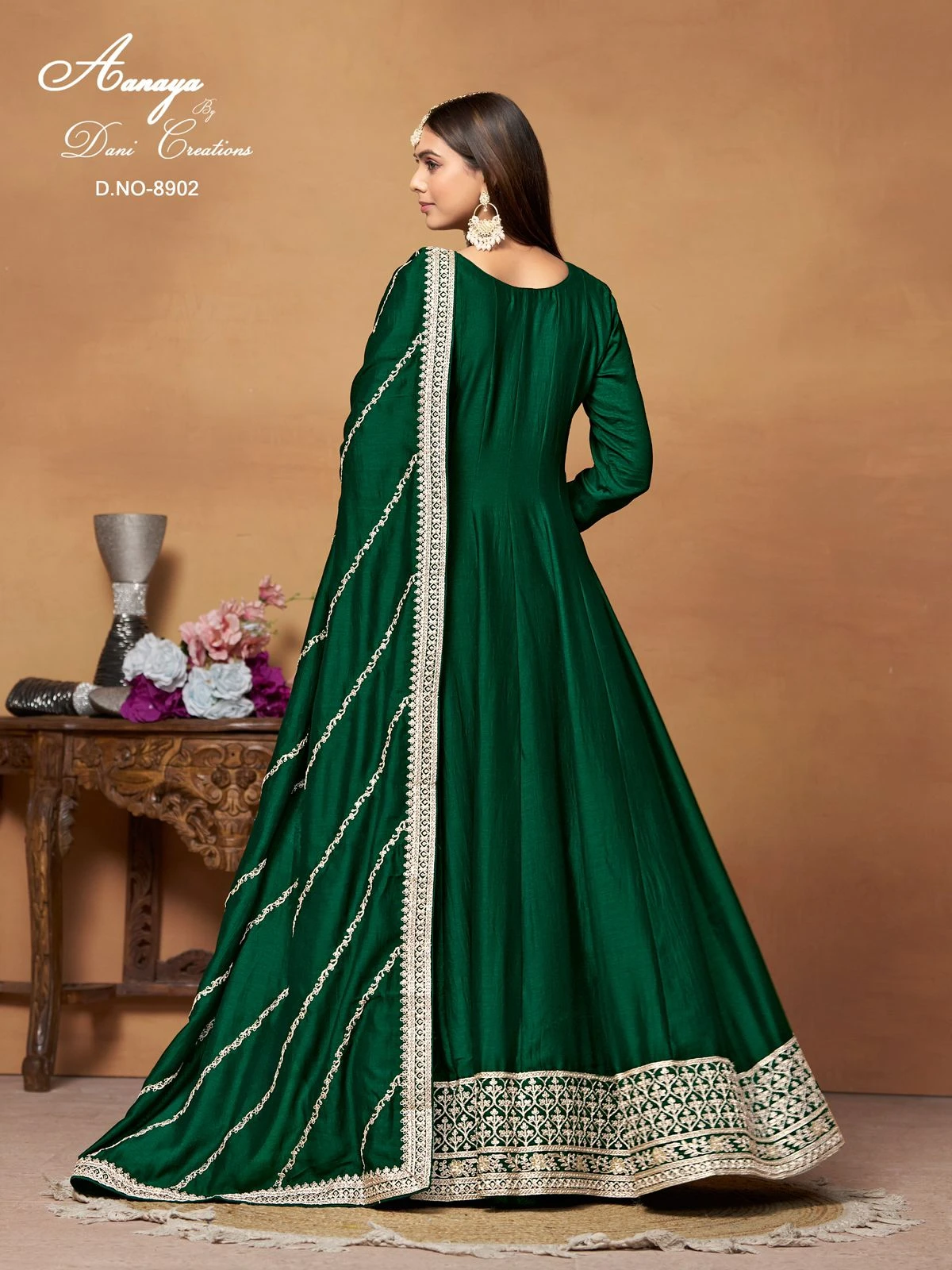 Art Silk Long Anrkali Suits Wholesale Collection 5