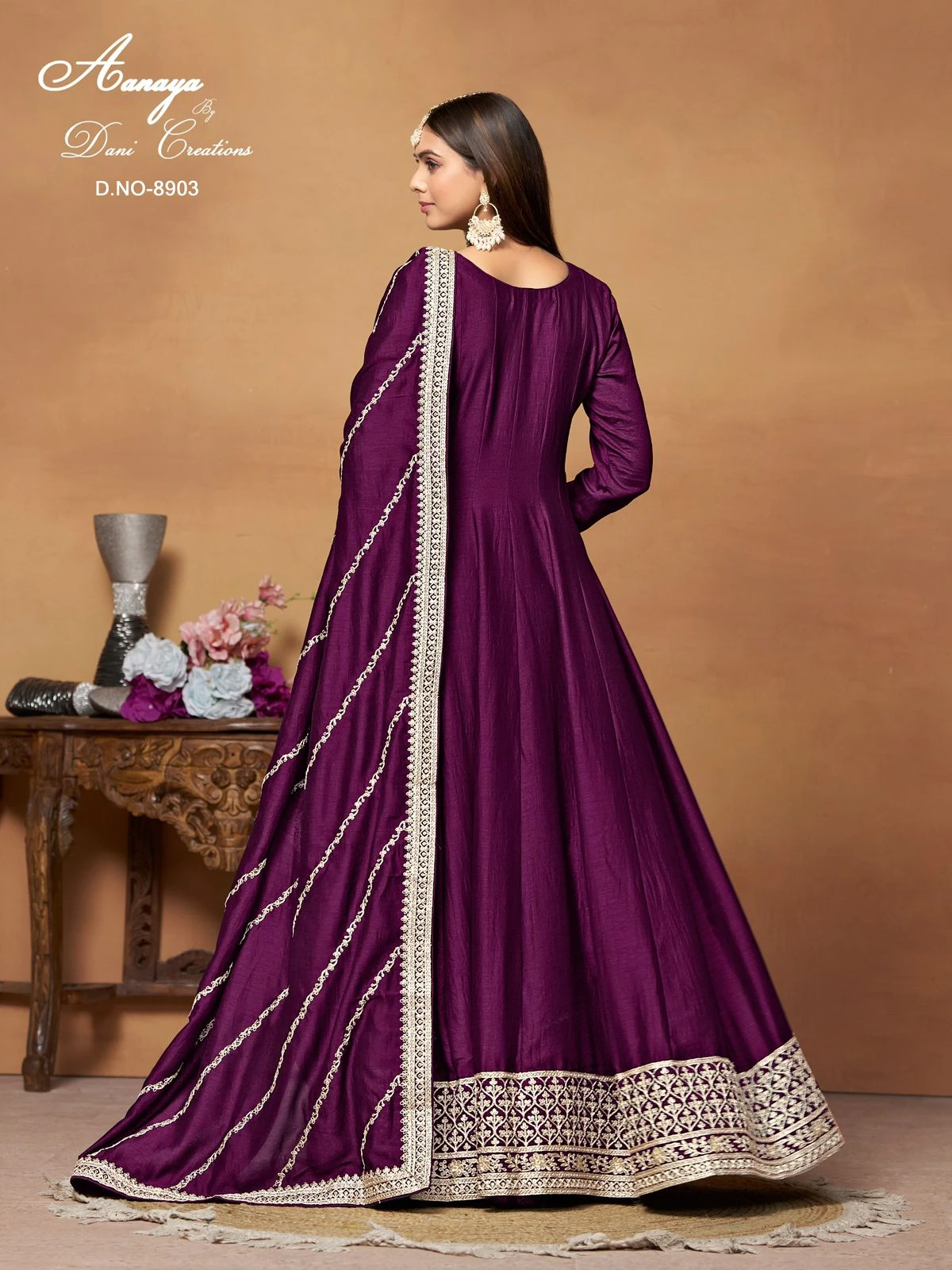 Art Silk Long Anrkali Suits Wholesale Collection 7