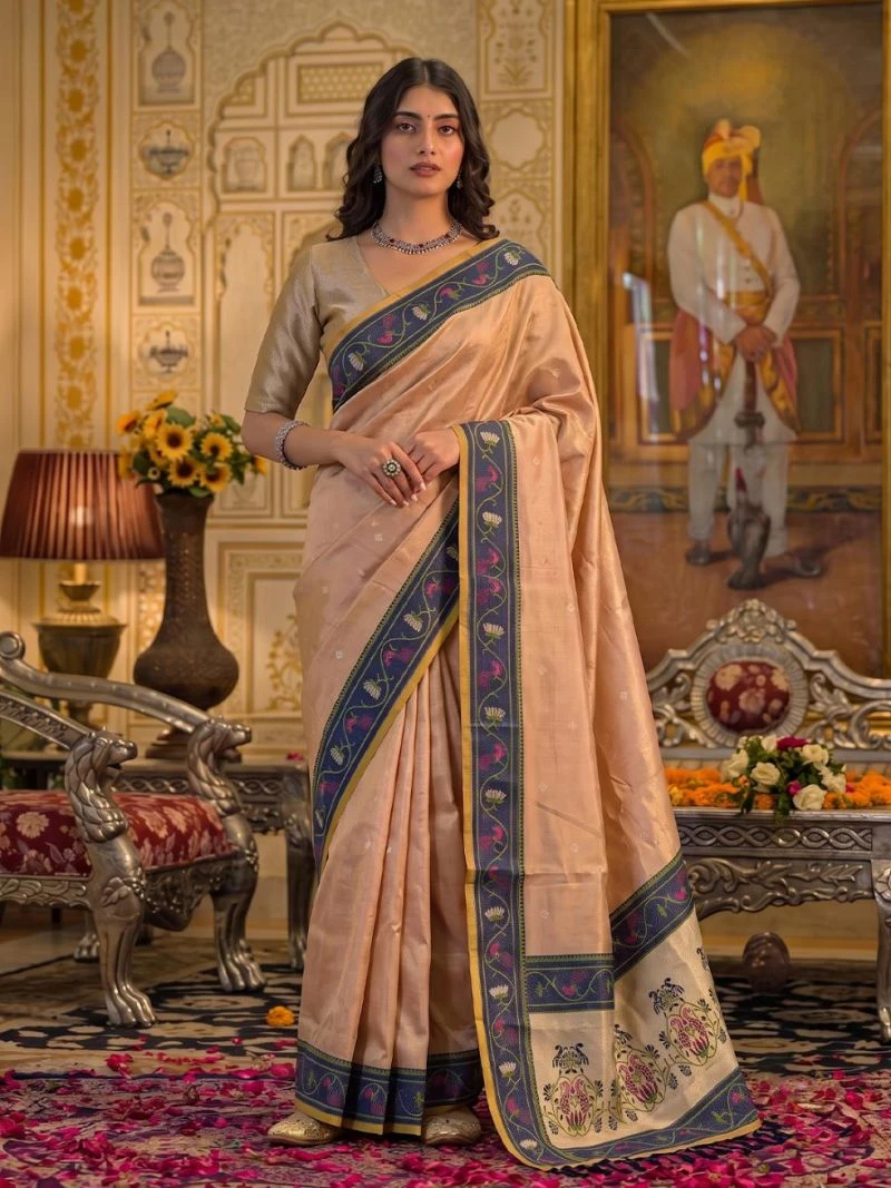 Ast Poshak Tissue Silk With Meena Worked Fancy Saree 5
