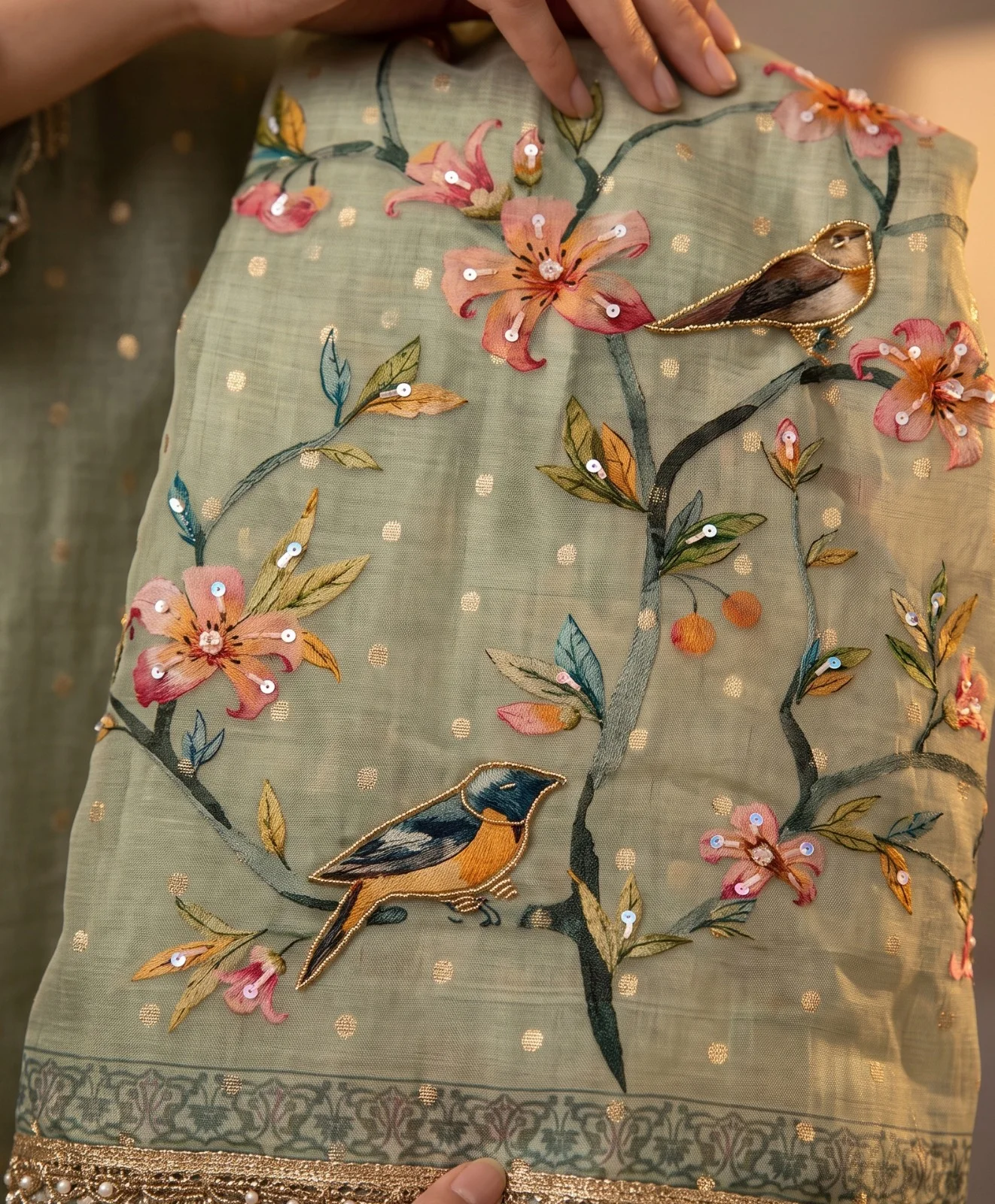 Aurraa Designer Kaveri Pure Cotton Salwar Suit With Digital Handwork 10
