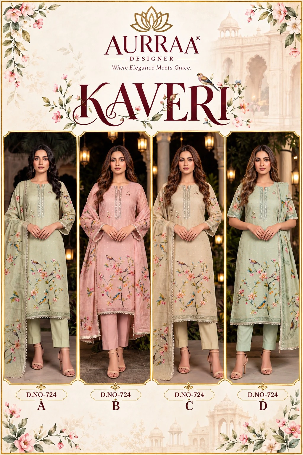 Aurraa Designer Kaveri Pure Cotton Salwar Suit With Digital Handwork 11