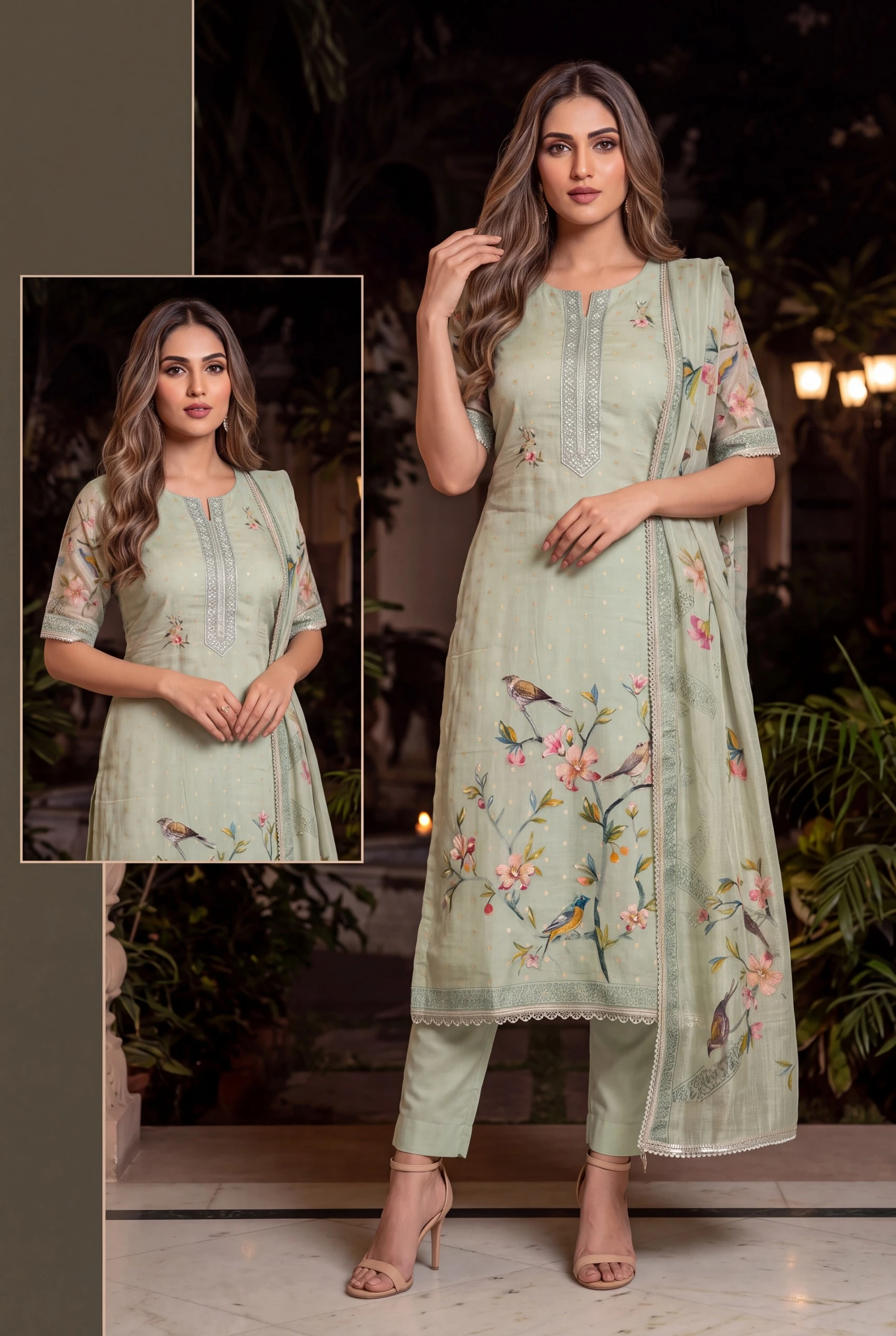 Aurraa Designer Kaveri Pure Cotton Salwar Suit With Digital Handwork 5