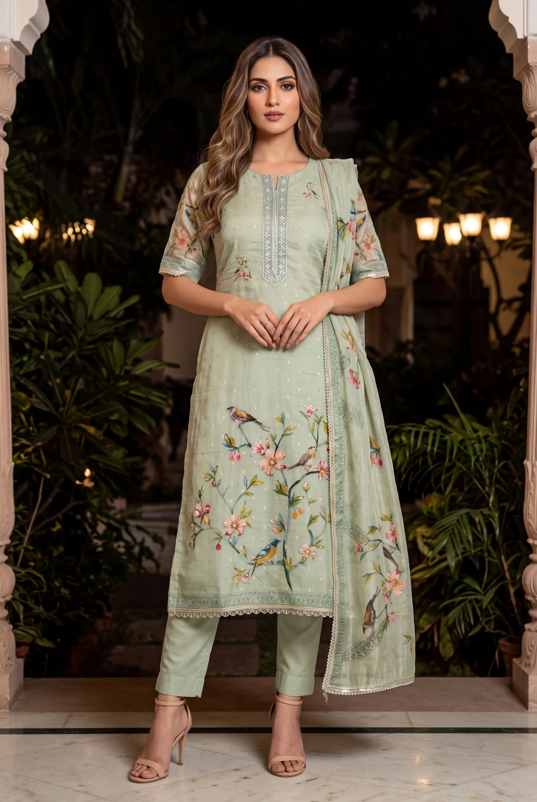 Aurraa Designer Kaveri Pure Cotton Salwar Suit With Digital Handwork 6