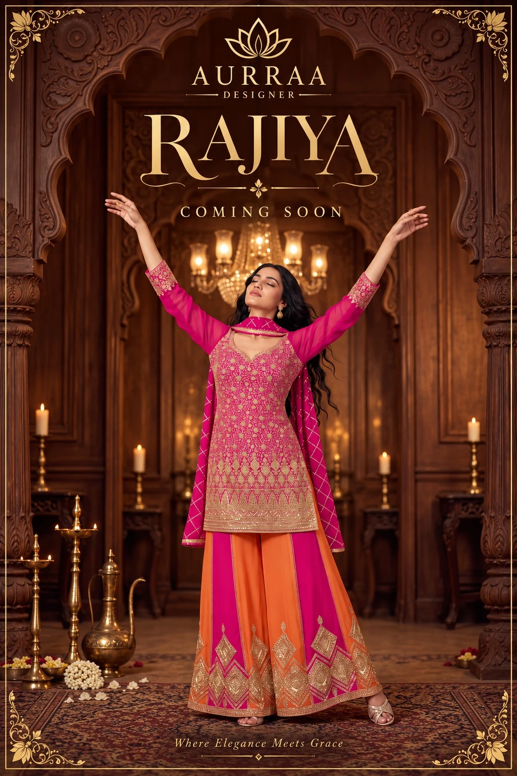 Aurraa Designer Rajiya Premium Real Georgette Suit With Heavy Embroidery And Zarkan Work 1