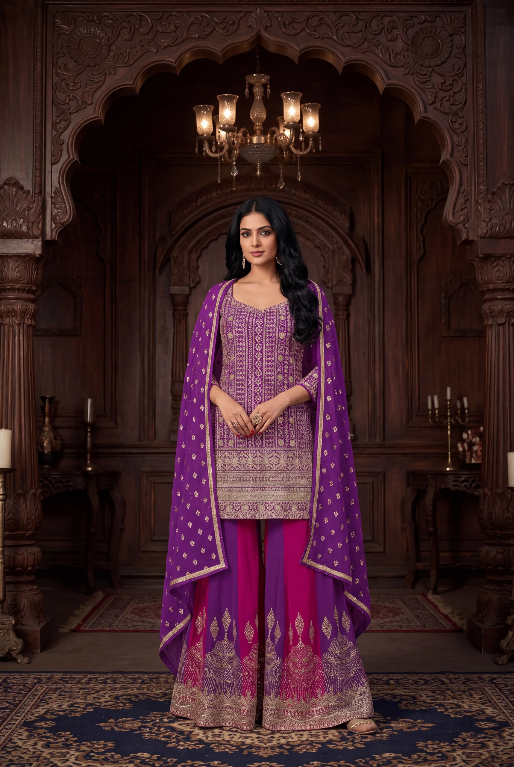 Aurraa Designer Rajiya Premium Real Georgette Suit With Heavy Embroidery And Zarkan Work 2