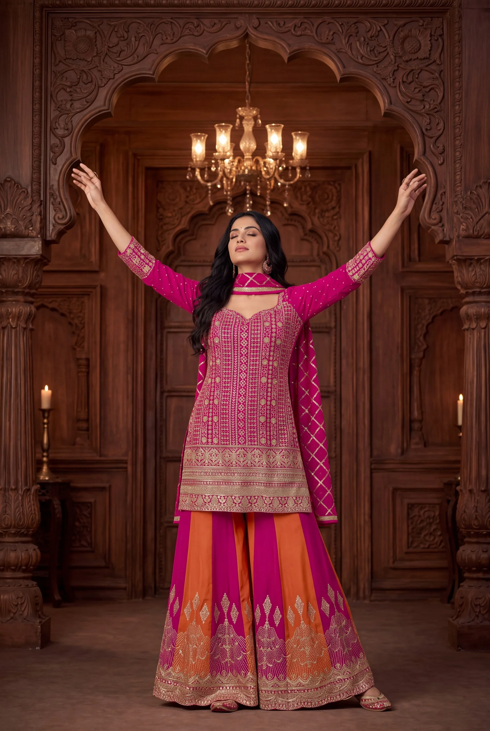 Aurraa Designer Rajiya Premium Real Georgette Suit With Heavy Embroidery And Zarkan Work 3