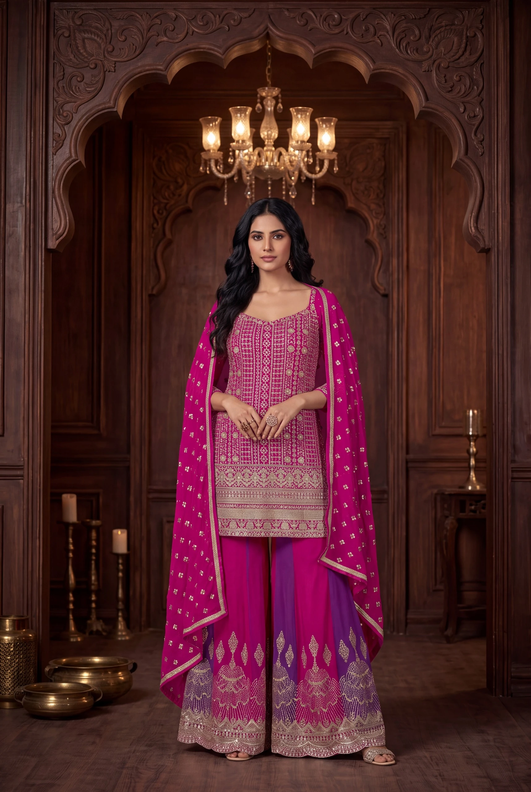 Aurraa Designer Rajiya Premium Real Georgette Suit With Heavy Embroidery And Zarkan Work 5