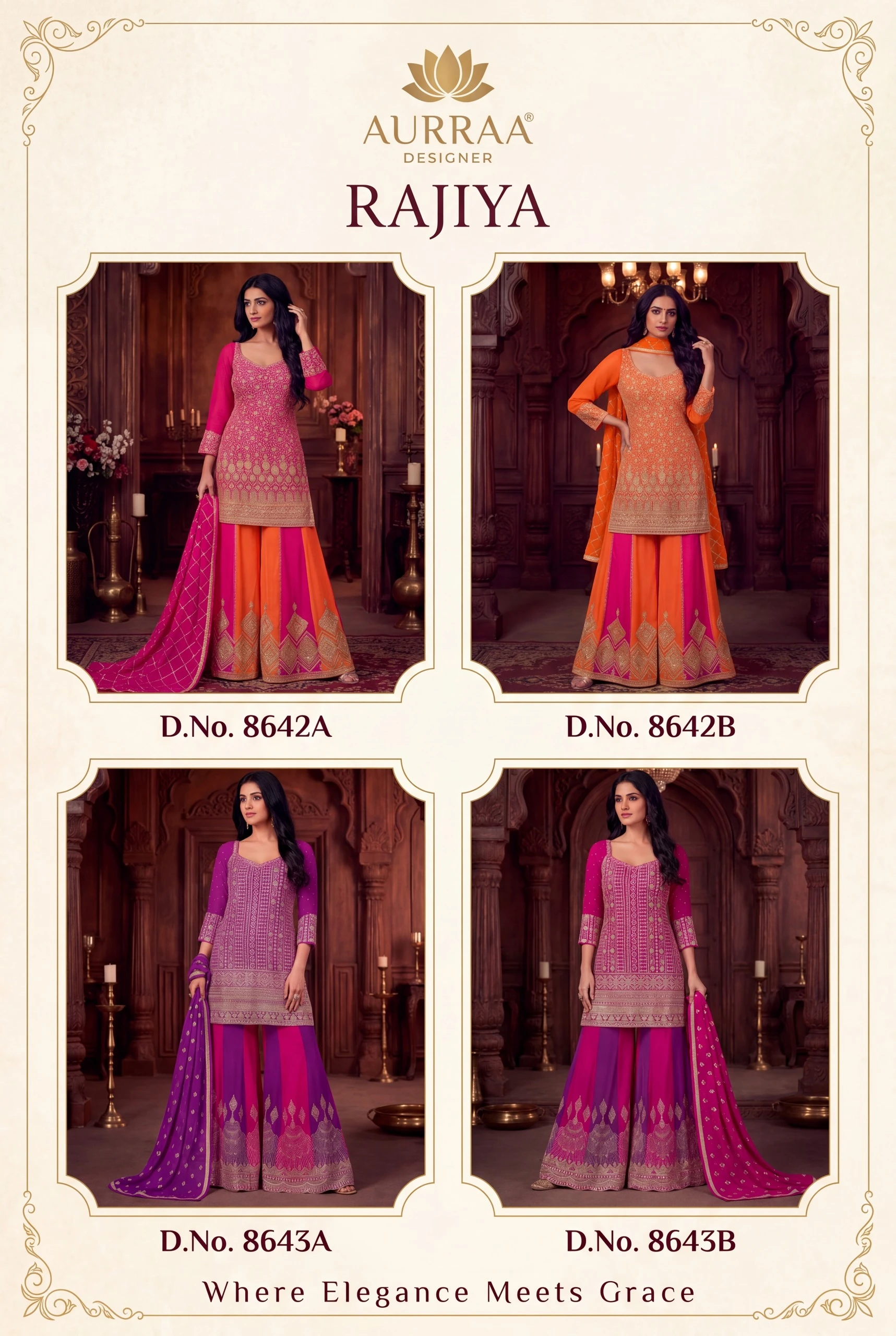 Aurraa Designer Rajiya Premium Real Georgette Suit With Heavy Embroidery And Zarkan Work 7