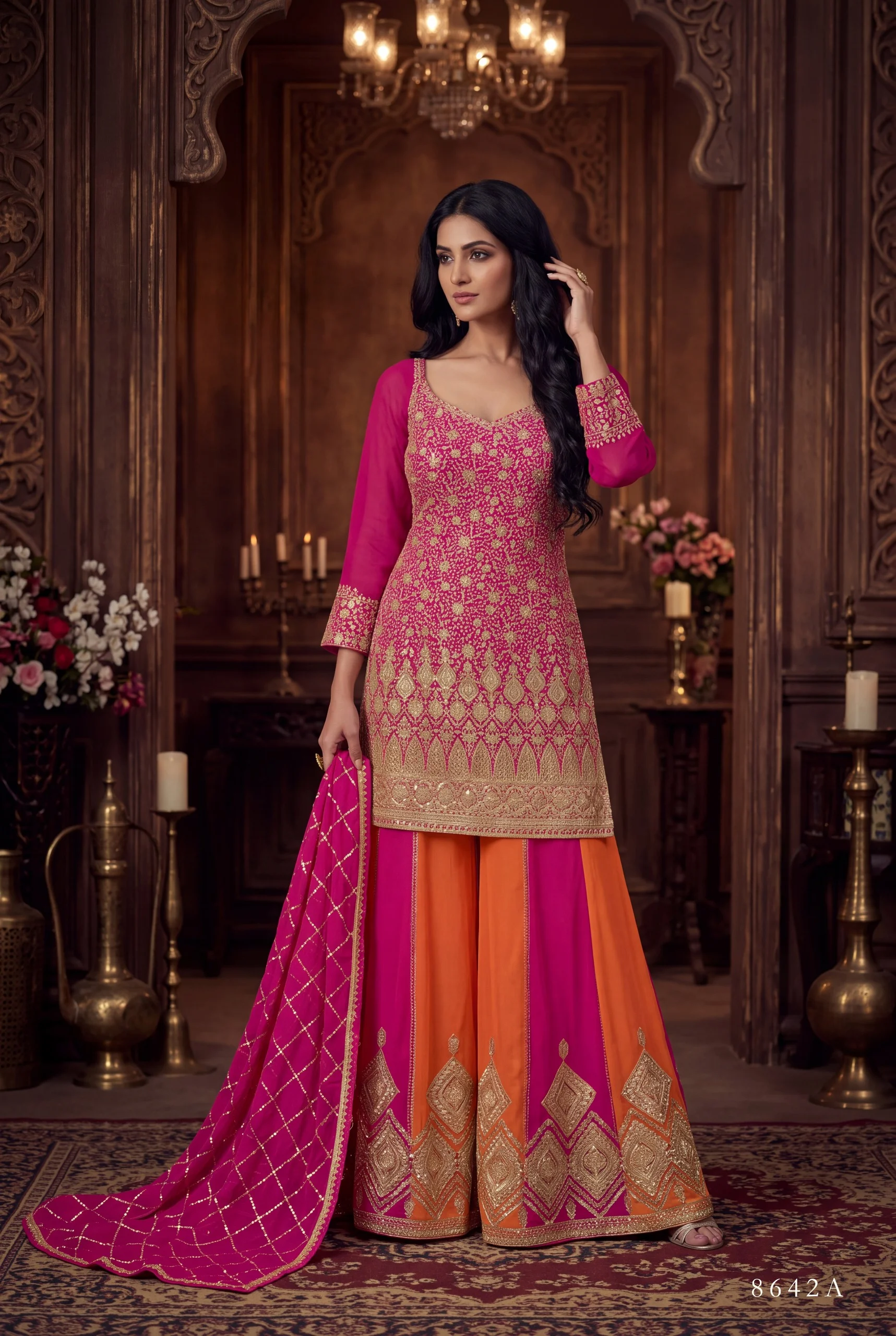 Aurraa Designer Rajiya Premium Real Georgette Suit With Heavy Embroidery And Zarkan Work 8