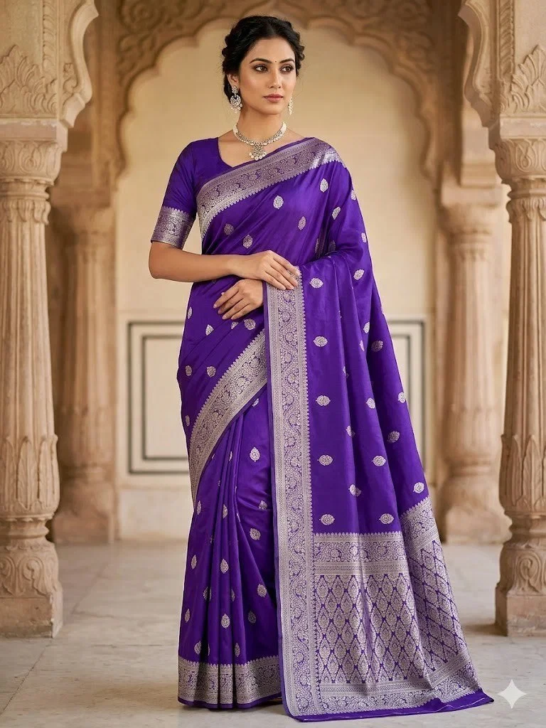 Banarasi 35053 Soft Silk Zari Weaving Saree Collection 8