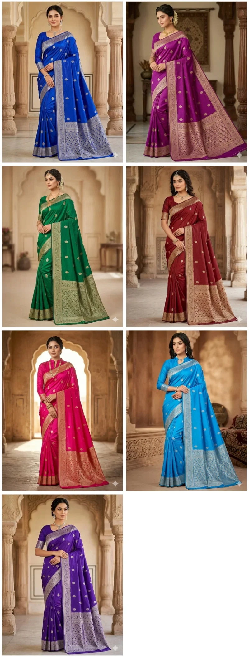 Banarasi 35053 Soft Silk Zari Weaving Saree Collection 9