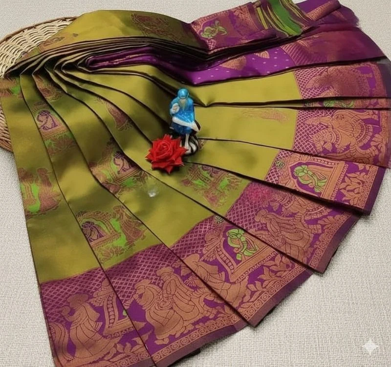 Banarasi 45270 Soft Silk Jacquard Worked Saree Collection 6