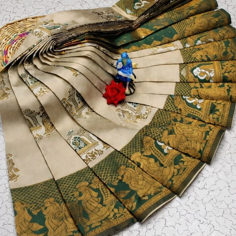 Banarasi 45270 Soft Silk Jacquard Worked Saree Collection 7