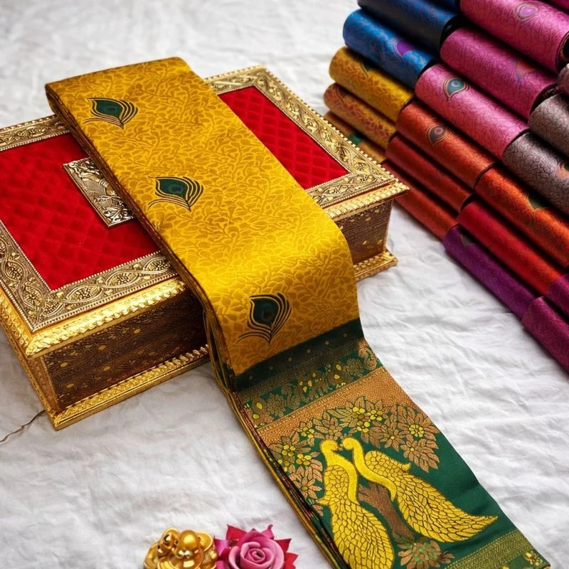 Banarasi 45271 Soft Silk Jacquard Worked Saree Collection 5