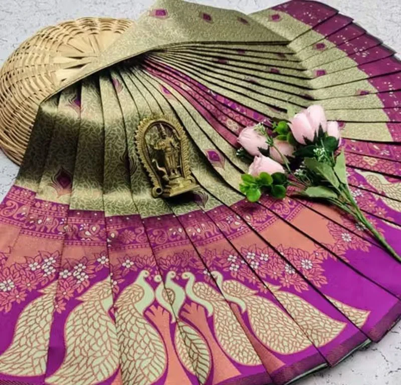 Banarasi 45271 Soft Silk Jacquard Worked Saree Collection 7