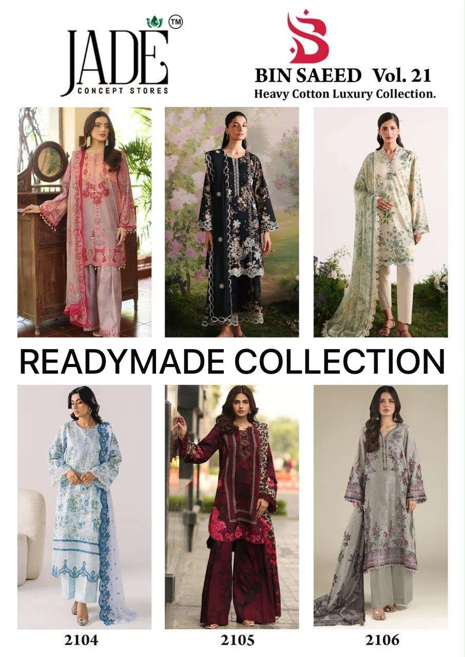 Bin Saeed Heavy Cotton Luxury Collection Vol 21 Ready Made Collection - Readymade Dress 9
