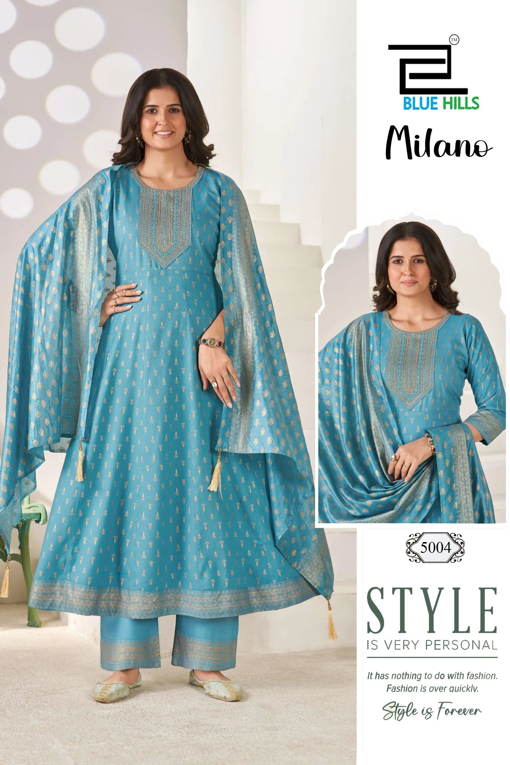 Blue Hills Milano Pus Size A Line Suits  With Dori And Sequence Work 2