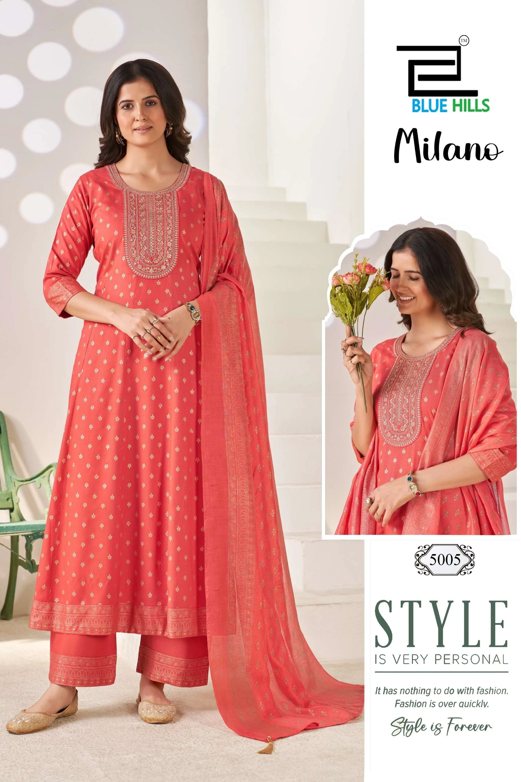 Blue Hills Milano Pus Size A Line Suits  With Dori And Sequence Work 3