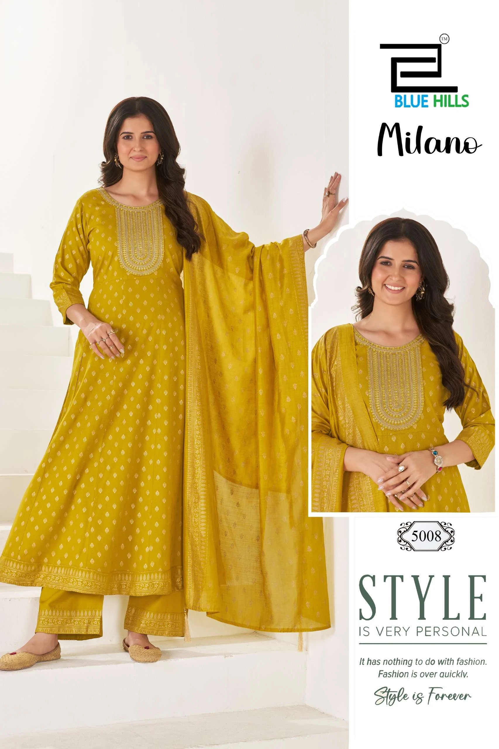 Blue Hills Milano Pus Size A Line Suits  With Dori And Sequence Work 5