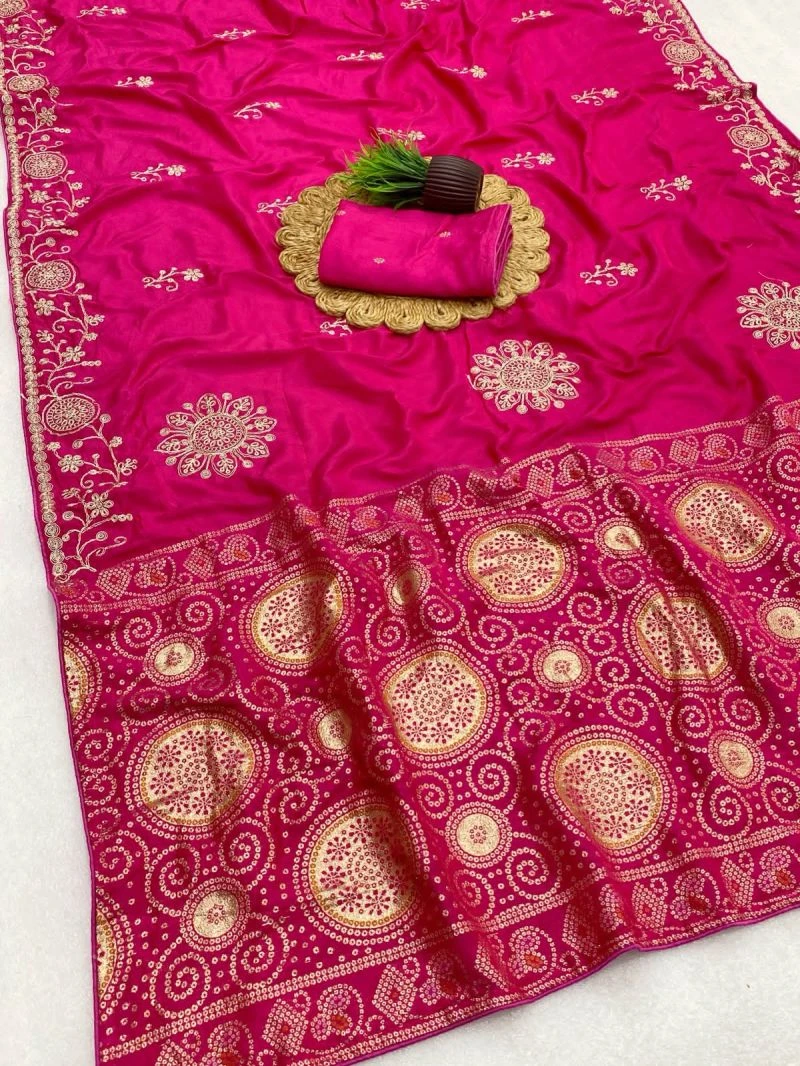 Bm 1 Silk Meena Zari Weaving Embroidered Saree Collection 2