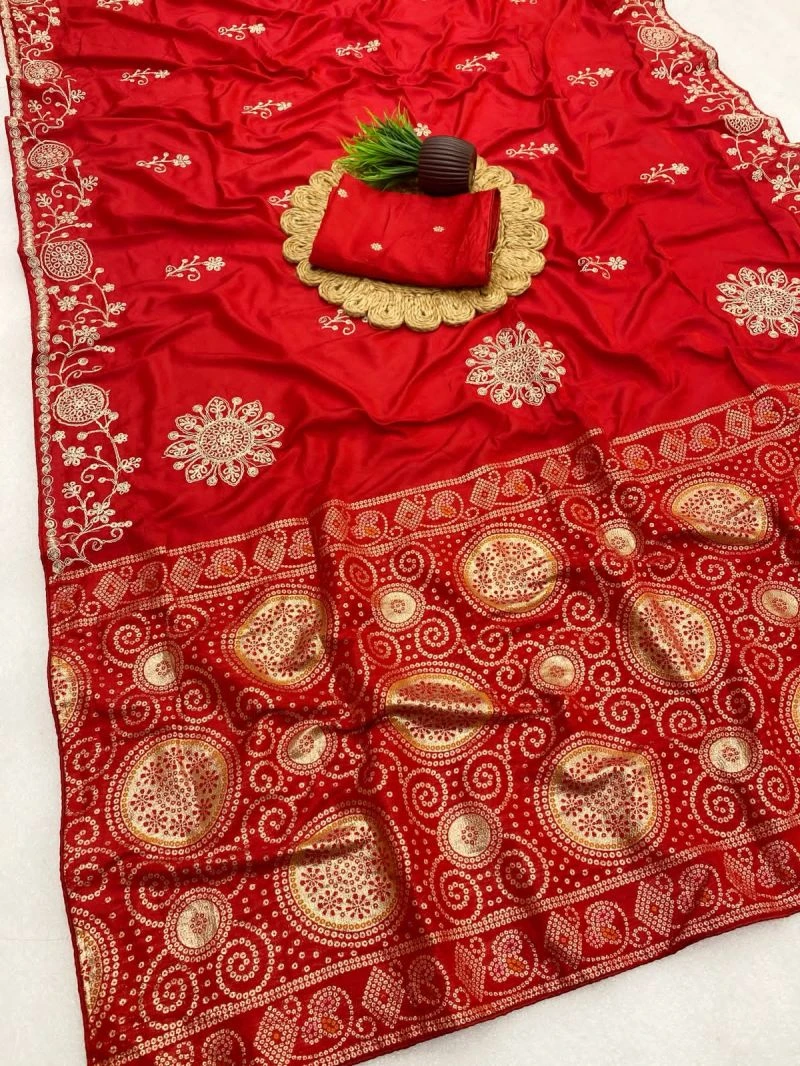 Bm 1 Silk Meena Zari Weaving Embroidered Saree Collection 5