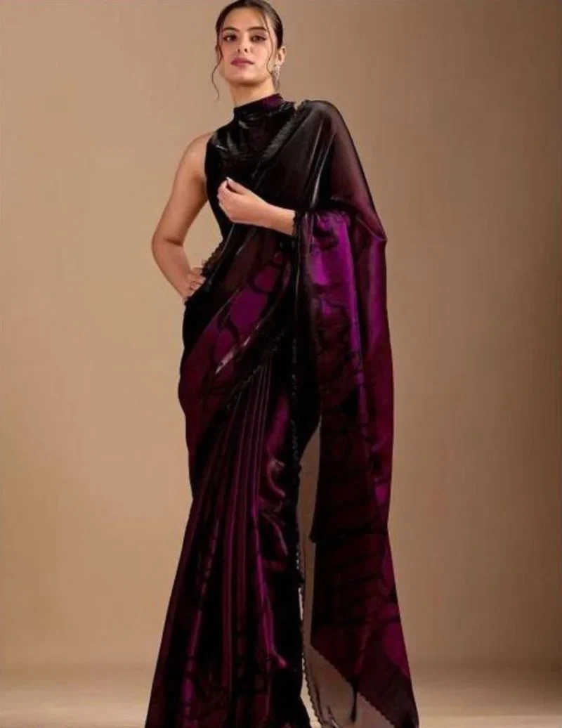Bt 1314 Soft Space Silk Floral Print Saree Collection 1
