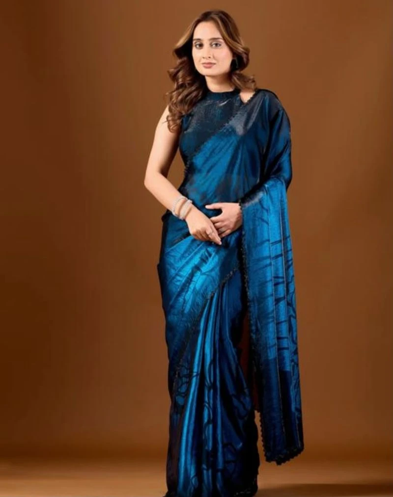 Bt 1314 Soft Space Silk Floral Print Saree Collection 3