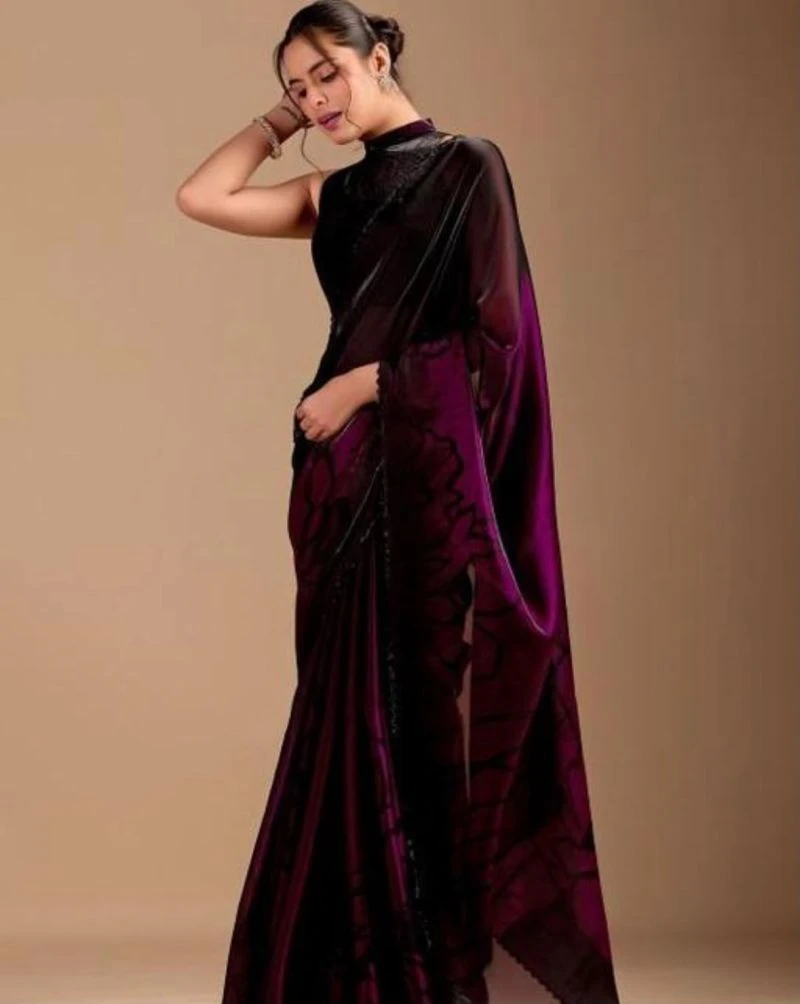 Bt 1314 Soft Space Silk Floral Print Saree Collection 7