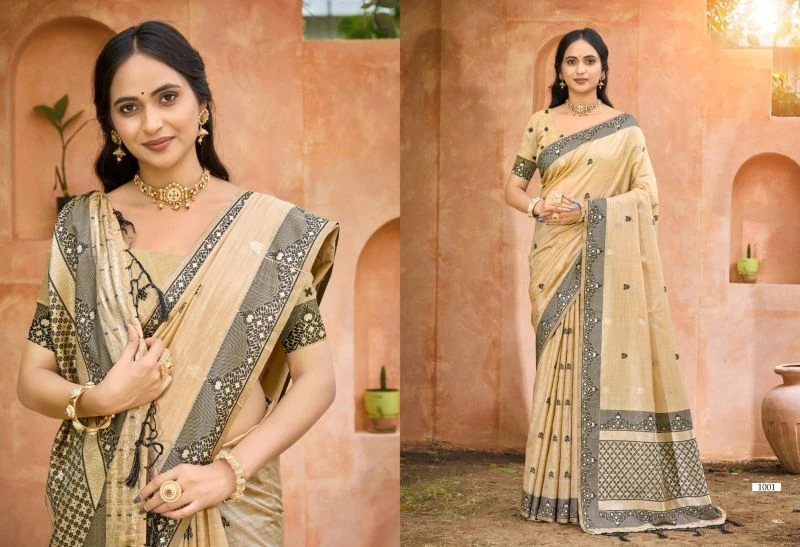 Bunawat Amolika Silk Assam Silk Sangam Prints Woven Work Saree 5