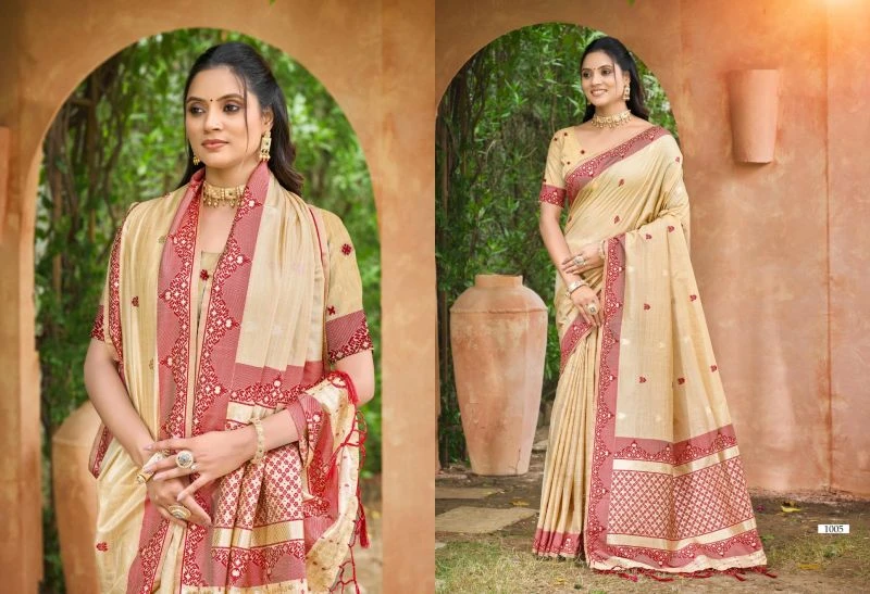 Bunawat Amolika Silk Assam Silk Sangam Prints Woven Work Saree 6