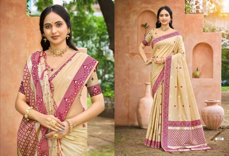 Bunawat Amolika Silk Assam Silk Sangam Prints Woven Work Saree 7