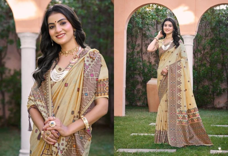 Bunawat Anubhavika Assam Silk Sangam Printed Saree Collection 2