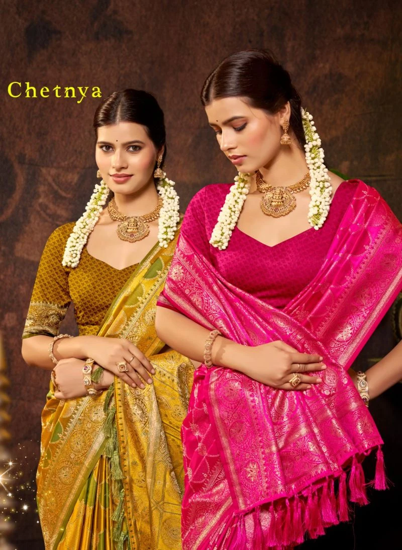 Bunawat Chetnya Satin Silk Sangam Prints Saree Collection 1