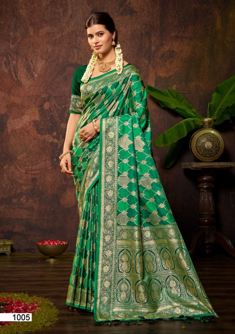 Bunawat Chetnya Satin Silk Sangam Prints Saree Collection 4