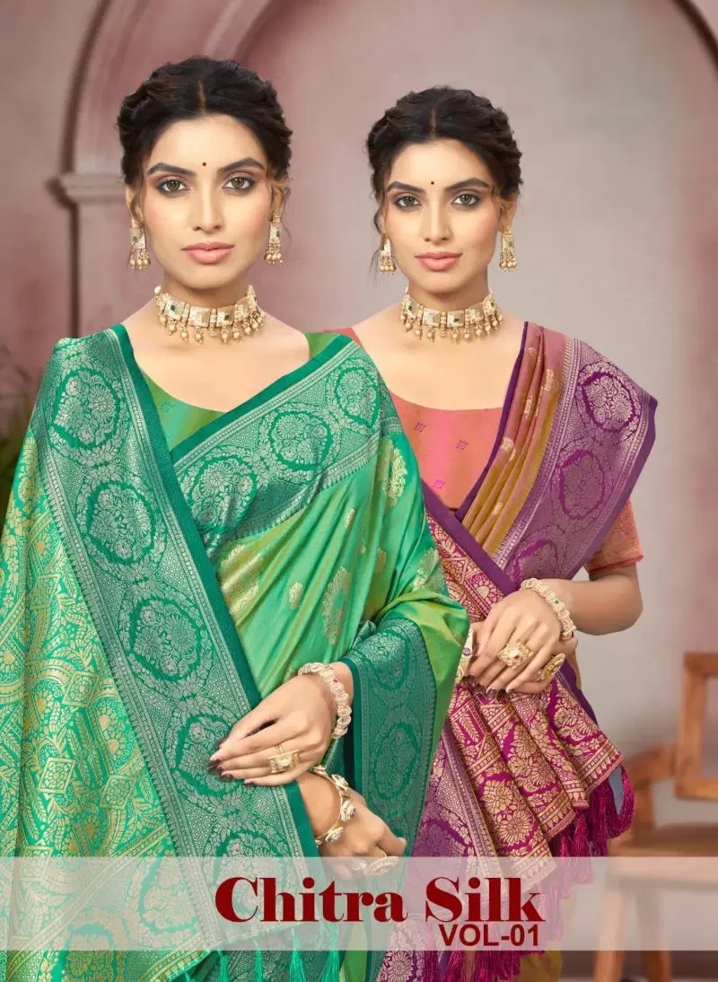 Bunawat Chitra Silk Vol 1 Soft Silk Woven Worked Saree Collection