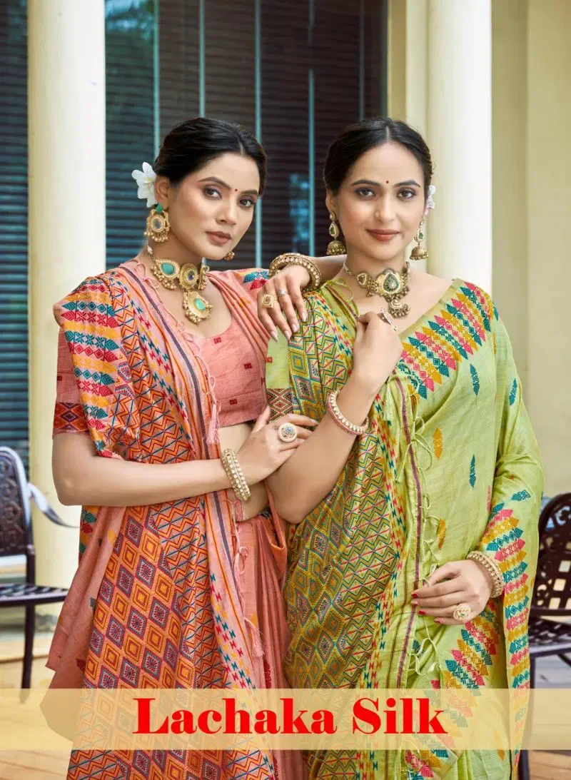 Bunawat Lachaka Silk Assam Silk Sangam Prints Woven Work Saree 1