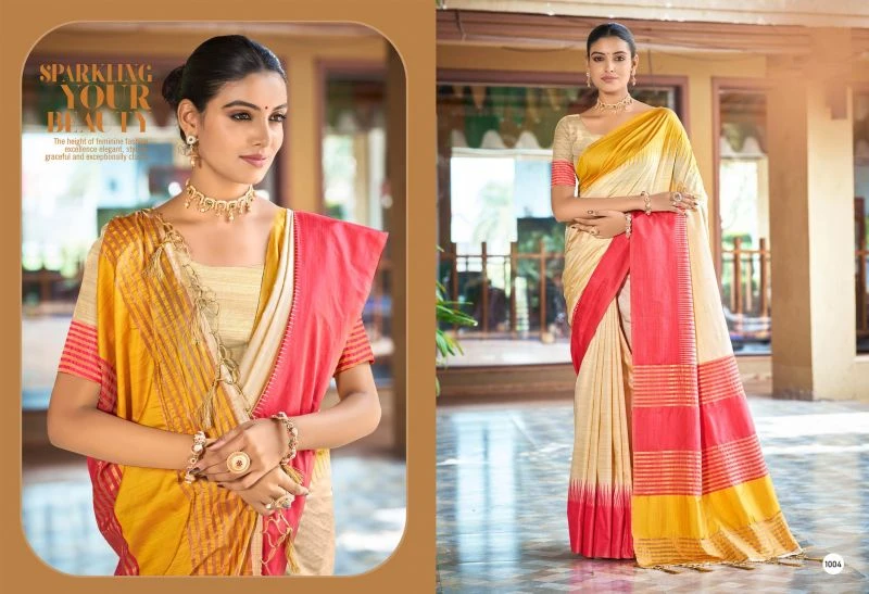 Bunawat Lavina Silk 2 Slub Silk Woven Work Traditional Saree 4