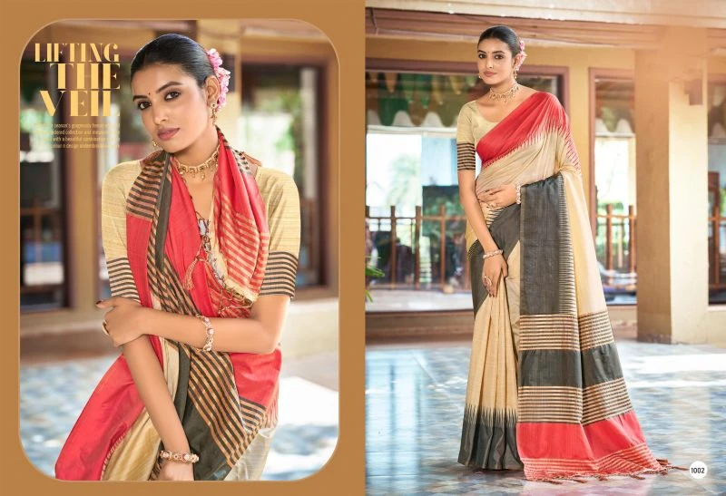 Bunawat Lavina Silk 2 Slub Silk Woven Work Traditional Saree 5