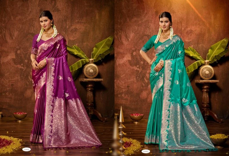 Bunawat Masru Satan Vol 3 Satin Silk Sangam Prints Saree Collection 2